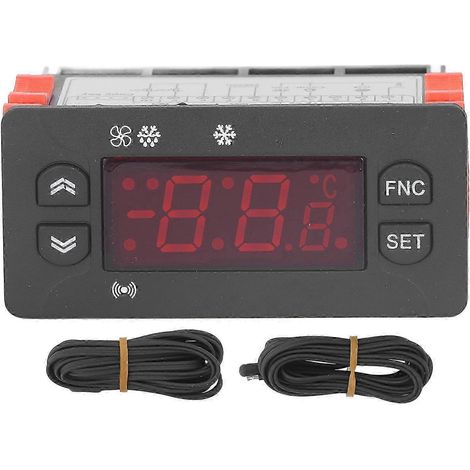 Thermostat numérique 230V AC avec affichage digital, capteur NTC, commutateur Fahrenheit/Celsius, contrôleur de température pour réfrigérateur et congélateur (1/4)