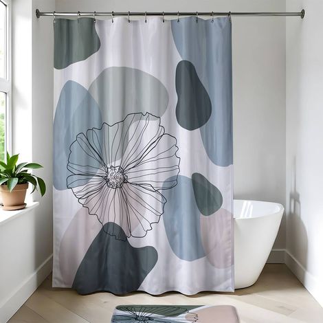 Polyester-duschvorhang 180x200 cm - flowers - Tendance