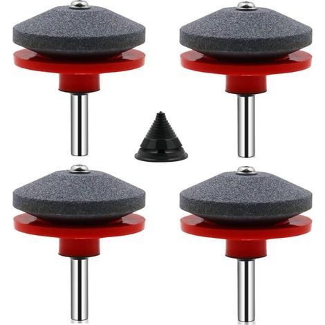 4 Pièces Affuteur Lame Tondeuse Gazon Universel Aiguiseur pour Tondeuses avec 1Pcs Kit D'équilibrage de (1/5)