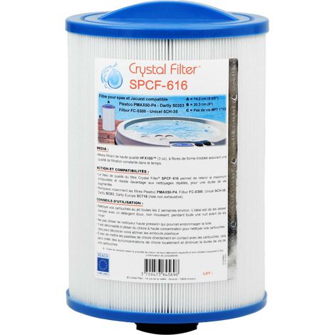 Filtre Spa Crystal Filter® SPCF-616- Compatible Pleatco PMAX50-P4 - Filbur FC-0300 - Unicel 5CH-35 - Darlly 50353 ou SC718 (1/5)
