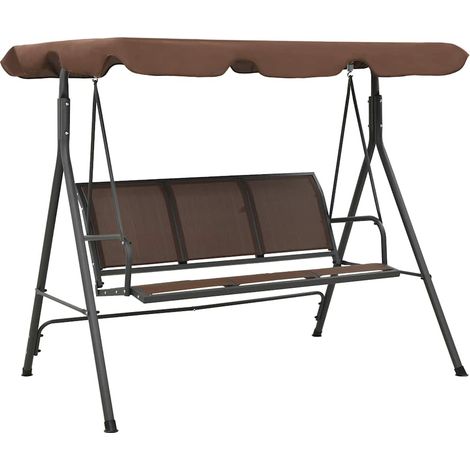 41422 vidaXL Garden Swing Bench with Canopy Coffee (1/5)