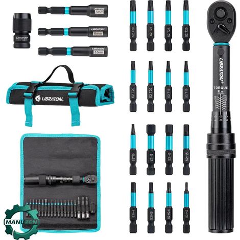 Manuzen - Clé dynamométrique vélo 2–14 Nm – coffret 21 pièces (1/3)