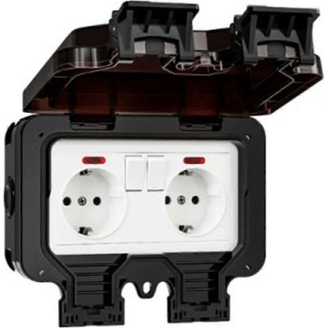 Prise murale étanche IP66 220V noire (C)-- (1/5)