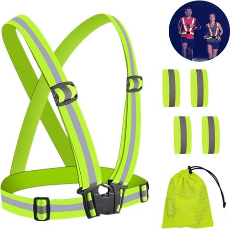 Gilet Réfléchissant - Haute Visibilité 360° - Pour Course À Pied Jogging Marche Cyclisme - Unisexe - Taille Unique (1/5)