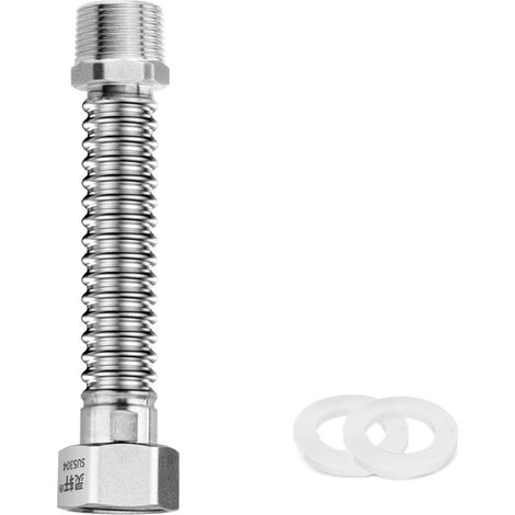 Tuyau Flexible Ondule en Acier Inoxydable de 3/4"" 20/27 - Longueur 300 mm - Tuyau de Raccordement Universel en Acier Inoxydable pour Tuyau Gaz De Ville Raccord Plomberie (1/5)