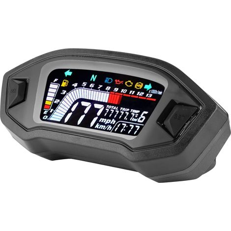 Compteur De Vitesse Moto - Affichage LCD Etanche - Pour Motos 1 2 4 Cylindres - Plage 0-199 Km/h - Alimentation DC 8-12 V - Unité ×1 (1/5)