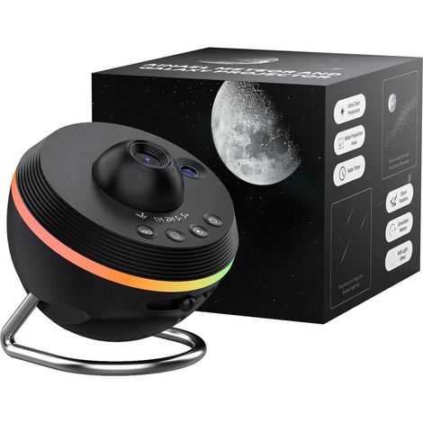 Galaxienprojektor, Sternenprojektor, Planetarium, Deckenleuchte mit Lichtleiste, Meteorstrom-Galaxieprojektor, Kinderzimmer, Geburtstagsgeschenk, Weihnachtsgeschenk (Schwarz)