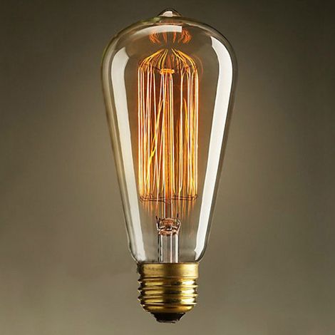 Ampoule Edison à culot à vis E27, ampoule à filament de tungstène de style rétro Edison (1/5)