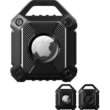 Etui de protection pour AirTag - Résistant à l'eau - Antichute - Avec anneau porte-clés - Noir - 1 pièce (1/5)