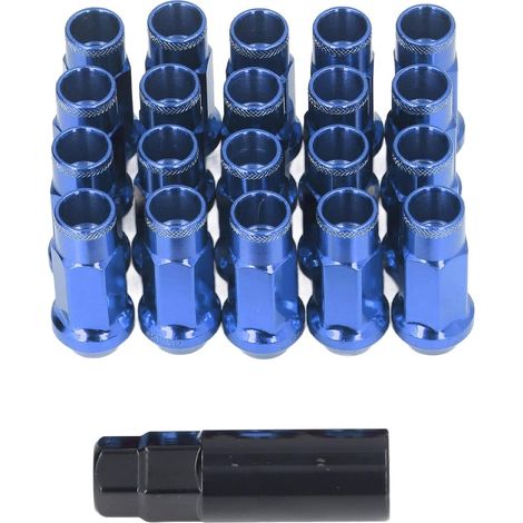 Écrous de Roue, écrou de Roue M12 1,25, écrous de Roue en Métal avec 20 Pièces pour Voiture (BLUE) (1/5)