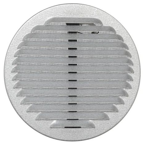 First Griglia di ventilazione tonda in metallo con molle e rete foro 125-160 mm colore inox per ambienti interni ed esterni (1/4)