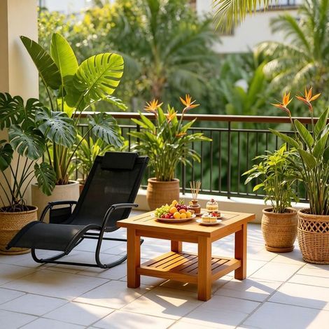 Fauteuil à bascule extérieur - SOGEU - Transat assise courbée - Siège ergonomique - Poche latérale - Structure métal (1/5)