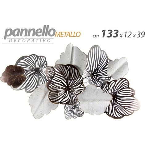 Pannello decorativo in metallo da parete quadro cm 133 x 69 x 12