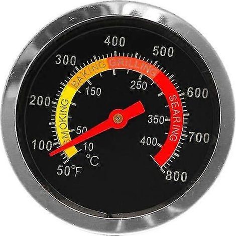 Thermomètre pour barbecue/fumoir en acier inoxydable, jauge de température 50-800 degrés Fahrenheit / 10-400 degrés Celsius, Starlight (1/5)