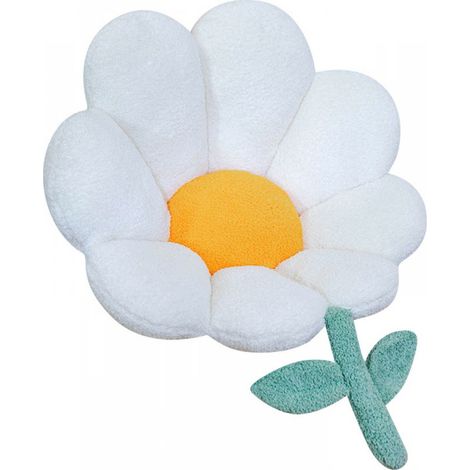 (26" x 25", Blanc) Coussin de chaise floral mignon, coussin de chaise de jeu antidérapant avec dossier, décoration de chambre à coucher (1/5)