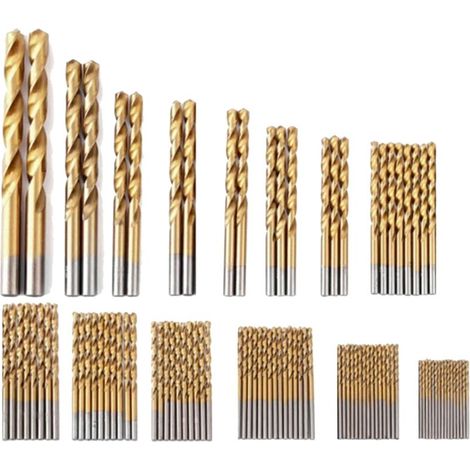 Coffret de 99 forets revêtus de titane, forets HSS à pointe à 135° pour acier, aluminium, cuivre et acier doux allié (1/5)