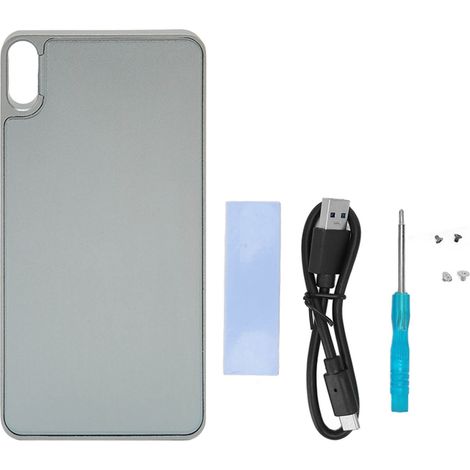 Externes M.2 NVMe USB-C 10 Gbit/s SSD-Gehäuse aus grauer Aluminiumlegierung für tragbare Festplatten