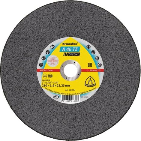 Trennscheibe A 46 TZ Special D180x1,6mm ger.INOX Bohr.22,23mm KLINGSPOR (1/2)