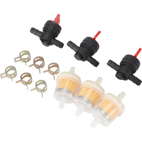 Kit de raccord de filtration avec vanne d'arrêt et colliers G1/4 pour carburateur de débroussailleuse et tondeuse de jardin (1/5)
