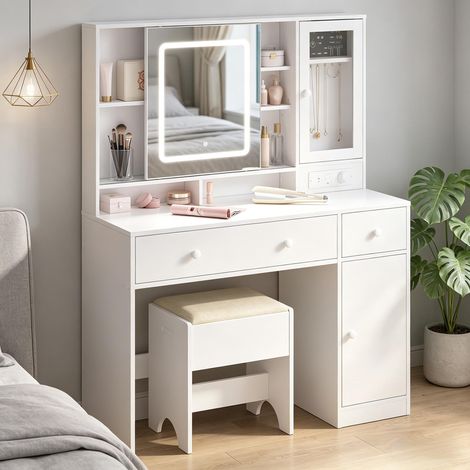 Table à langer modulable en hauteur, rangement avec douille. Compatible table et tabouret de maquillage