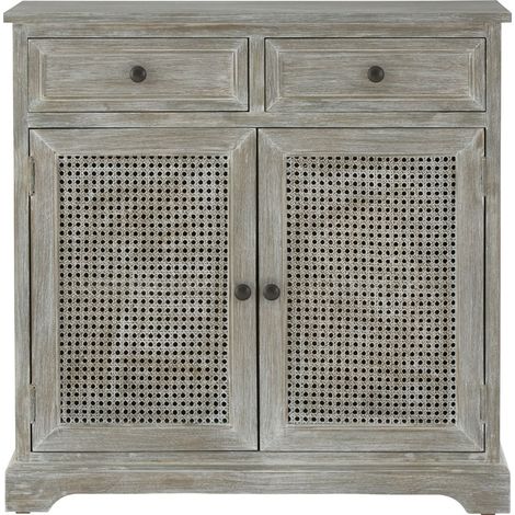 Interiors by Premier Slate Grey 2 Drawer Cabinet, Pine Wood Colonial Vanity Storage for Shoe Rack, Bathroom, Home & Office (1/5)