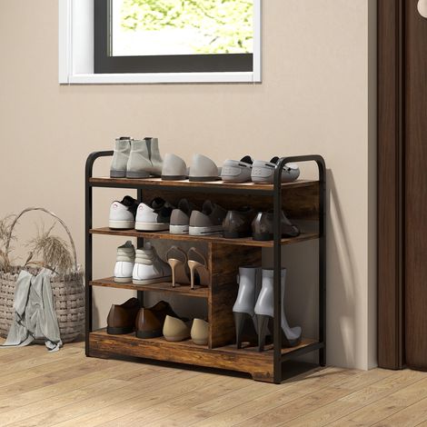 Zapatero 4 niveles con balda alta metal 70x30x65 cm OKMYHOME (1/4)