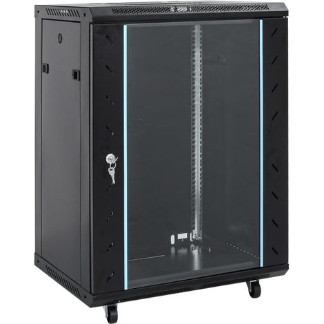 Armadietto di Rete 15U con Ruote Girevole 19 IP20 53x40x80 cm vidaXL