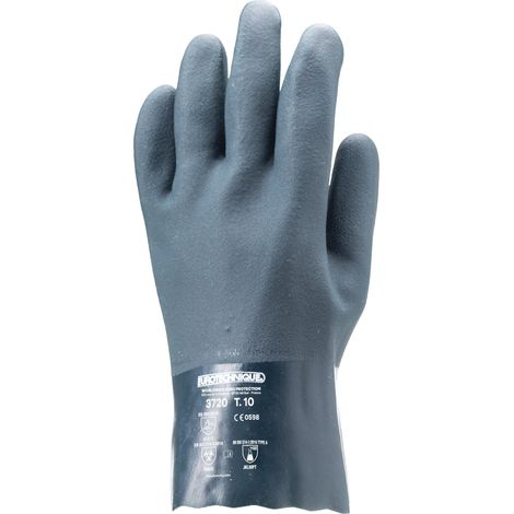 Satz mit 10 Paar Handschuhen mit doppelter Beschichtung auf der Hand EUROCHEM 3720 - PVC Grün Größe 9 (1/2)