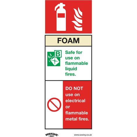 Sealey SS30P1 Worksafe® Foam Fire Extinguisher Safety Sign - Rigid Plastic