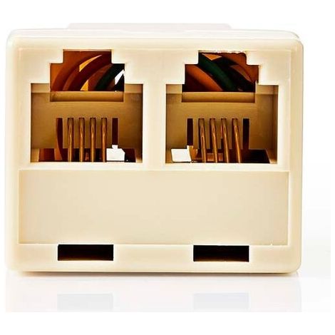 Nedis Telekommunikations-Splitter / RJ11 Buchse / 2x RJ11 (4/6) Buchse / ABS / Elfenbein / Box