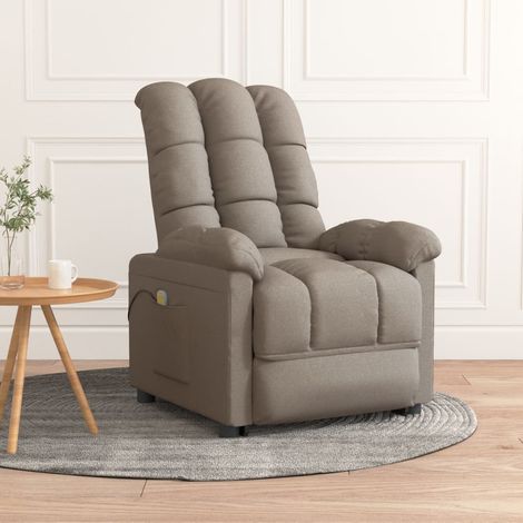 Fauteuil de massage inclinable Fauteuil relax Taupe Tissu 59337 (1/5)