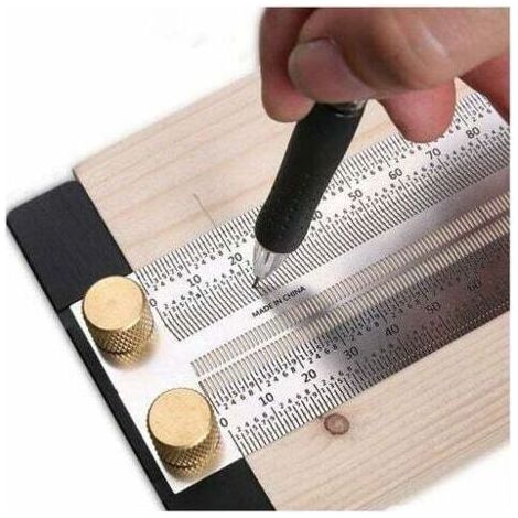 Regla de ranura en T de alta precisión para carpintería, regla de trazado, herramientas de marcado para ebanistería (300 mm) (1/5)