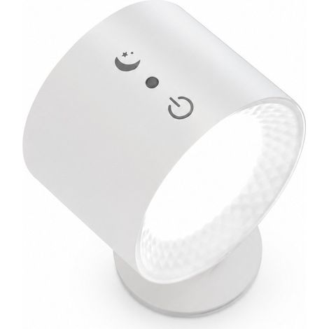 Applique murale LED avec télécommande, commande tactile, 3 niveaux de luminosité, rotation à 360°, lampe de chevet, blanche (1/3)