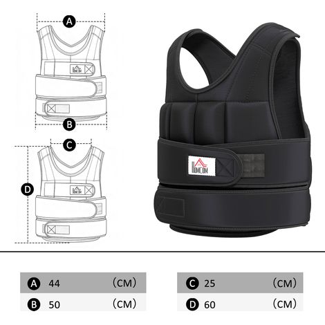 Gilet lesté de 20 kg, ajustable, avec poids amovibles et fermeture Velcro. Idéal pour la course à pied, le renforcement musculaire, la musculation, la course à pied, le fitness et l'entraînement crois (1/5)