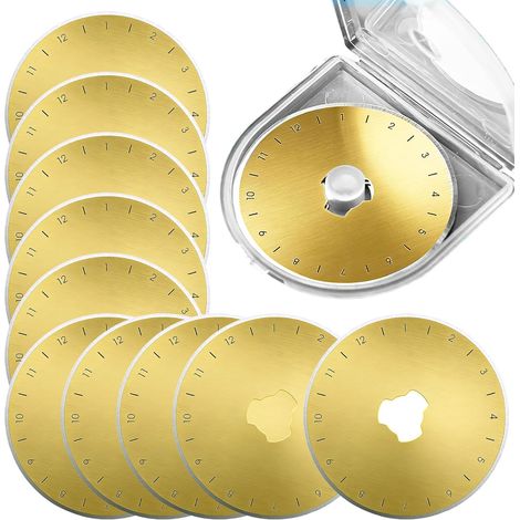 Lot de 10 Lames Rotatives Titane 45mm, avec Coque de Protection,Rechange (1/5)