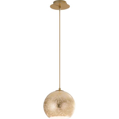"Lampadario a sospensione VANITY oro in vetro con cavo in tessuto (1xE27)" (1/2)