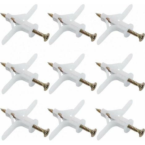 50 pièce Chevilles pour Plaque de Plâtre Ensembles Plastique Tuyau D'expansion Avion Auto Foreuse d'extension Tube Chevilles Utilisé pour la Plupart des Murs Légers Plaques de Plâtre (1/4)