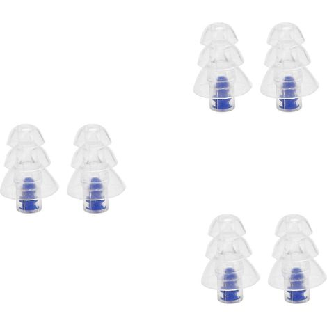 Trois bouchons d'oreille antibruit de 27 dB, conçus pour les musiciens, avec réduction du bruit, réutilisables, adaptés au sommeil et compatibles DJ (bleus). (1/5)