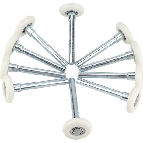 Roulettes de Remplacement en Nylon pour Porte de Garage Coulissante – Lot de 10 Roues avec Tige de 5,1 cm – Adaptées aussi pour Porte de Douche (1/4)
