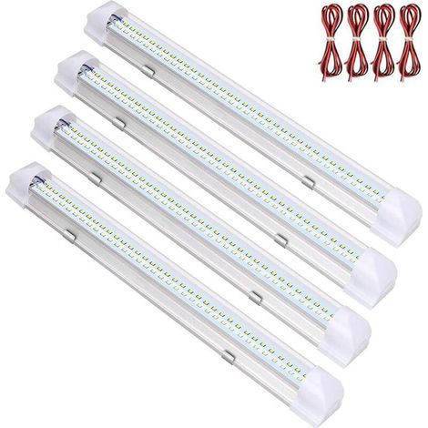 12 V LED Éclairage Intérieur de Voiture, Ruban LED Auto avec Interrupteur on Off pour CampingCar Caravane Bateau Cuisine Salle de Bain Chambre à Coucher 4PCS (1/5)