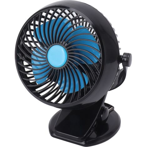 Ventilateur à pince portable avec vitesse variable, rotation à 360°, rechargeable par USB, petit ventilateur de bureau silencieux avec pince robuste pour le lit, le bureau et le tapis de course (1/5)