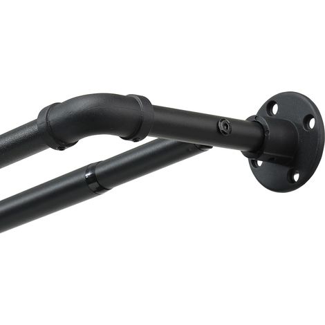 Tringle à rideaux double résistante 2,5 cm Noir tringle télescopique réglable 78,7 à 345 cm
