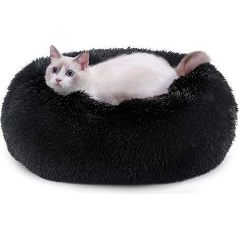 Large Dog and Cat Bed - Washable - for Medium and Large Dogs and Cats,Comfortable and Soft - 4 Sizes for a Soft and Warm Sleep, Black 40cm Black M (Pack of 1) (1/5)