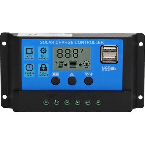 12V/24V Solarmodul-Laderegler mit PWM-Photovoltaikregler, LCD-Anzeige und MPPT-Solarladegerät (80A)