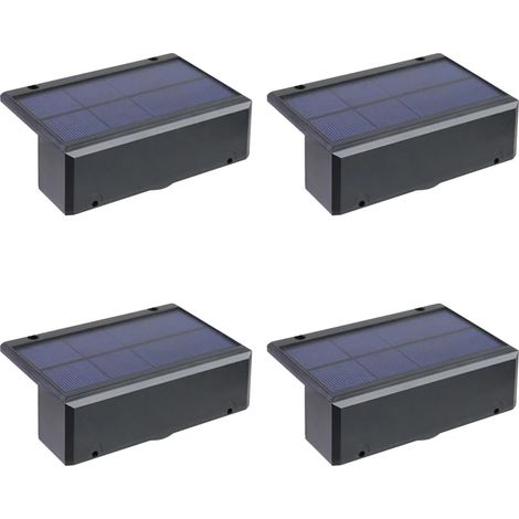 (Chaleur chaude - 4 lampes) Lampes solaires LED de jardin ultra-lumineuses, étanches, pour balcon, escaliers et éclairage public extérieur, lumière du soleil (1/5)