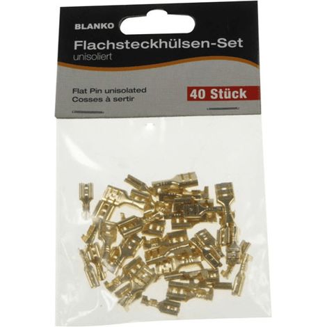 Assortiment de 40 cosses à sertir femelle plates 2,8mm-4,8mm-6,3mm – Connexions électriques fiables – Pour réparations et installations (1/2)