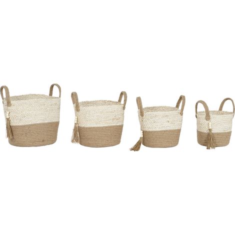 Cesta Set 4 Maiz Trenzado Yute 40X40X41 Con Asas (1/5)