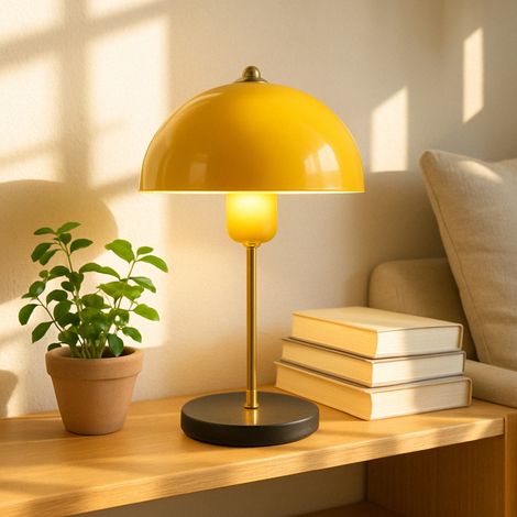 Lampada da tavolo a fungo nera 49 cm EDITH