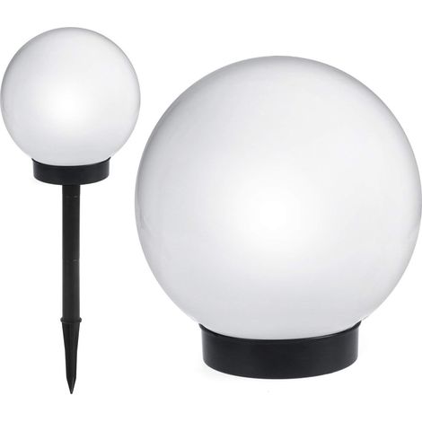 Lampe solaire LED pose libre lampe de jardin balle (10x10 blanc)