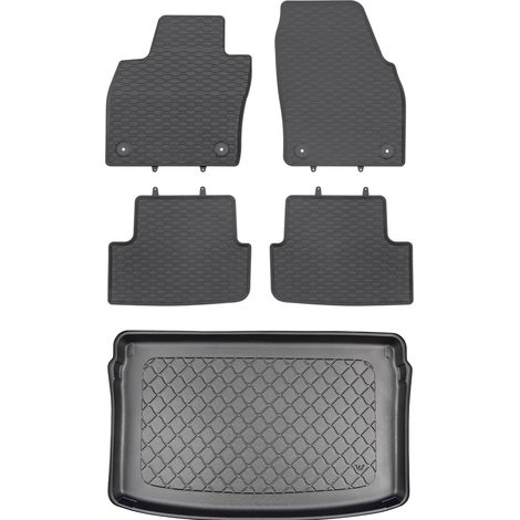 Volkswagen Polo VI 2G AW Hatchback desde 10/2017 SET - Alfombrillas de goma para coche + alfombrilla para maletero (1/5)
